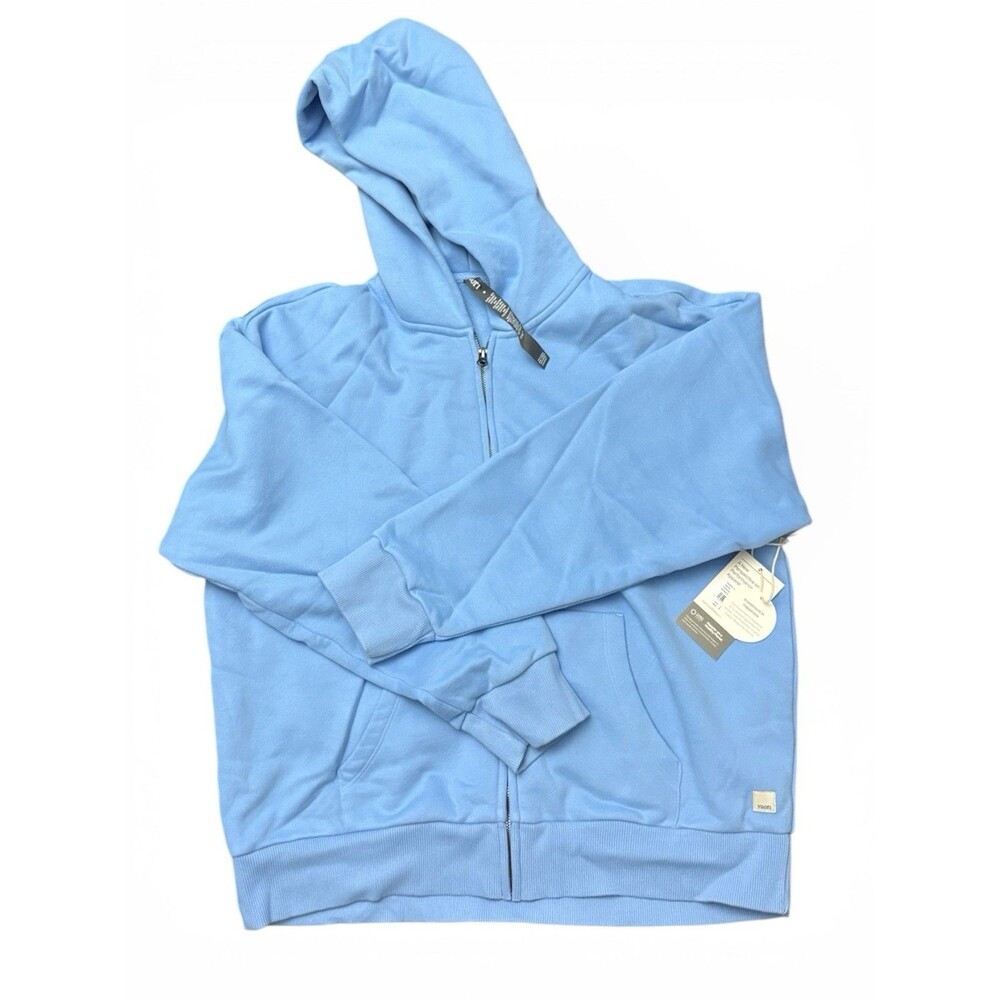Vuori Restore Full Zip Hoodie Organic Cotton Spring Blue Size M Medium New